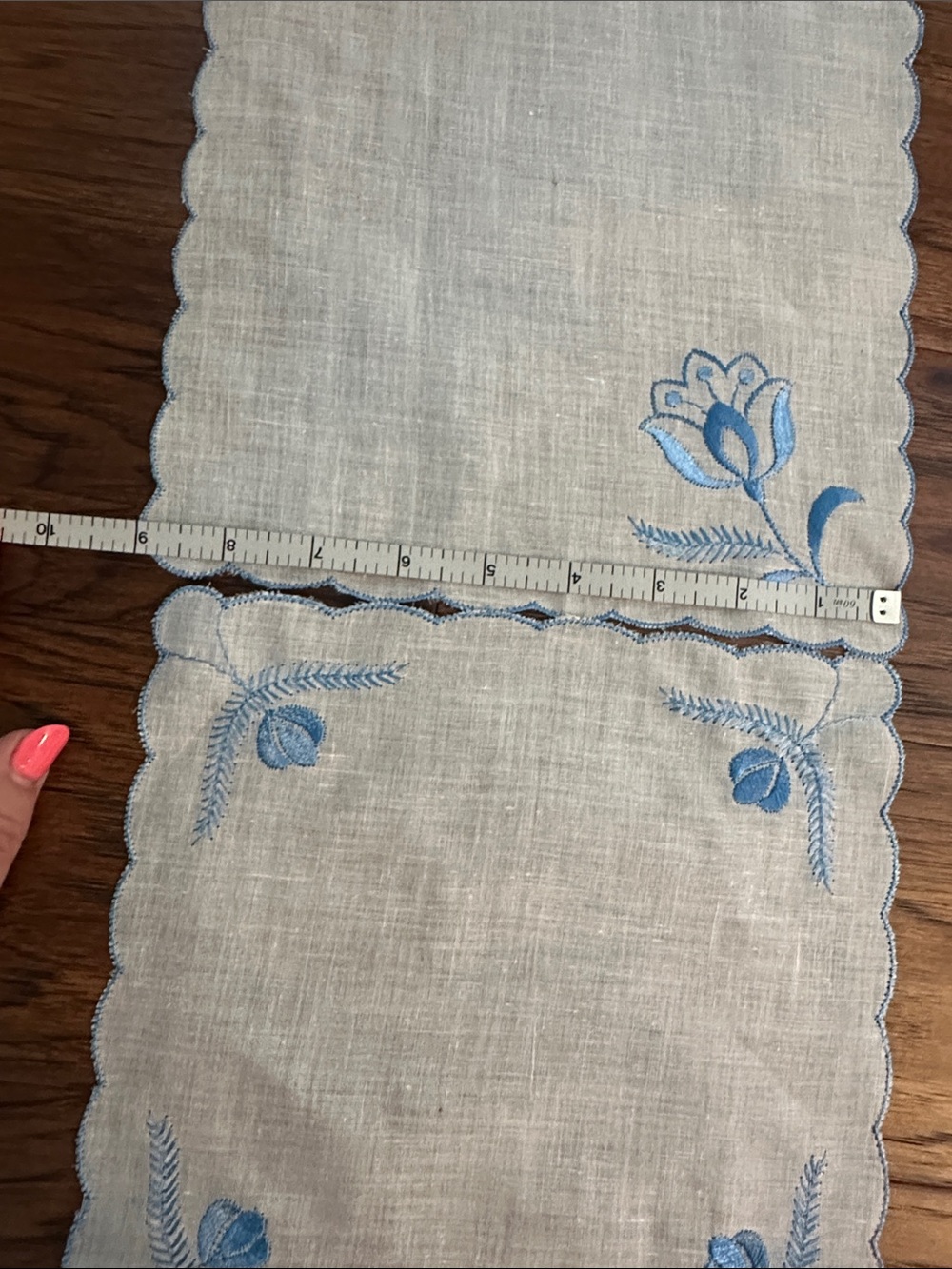 Embroidered Blue Floral hankies - Picture 6 of 6